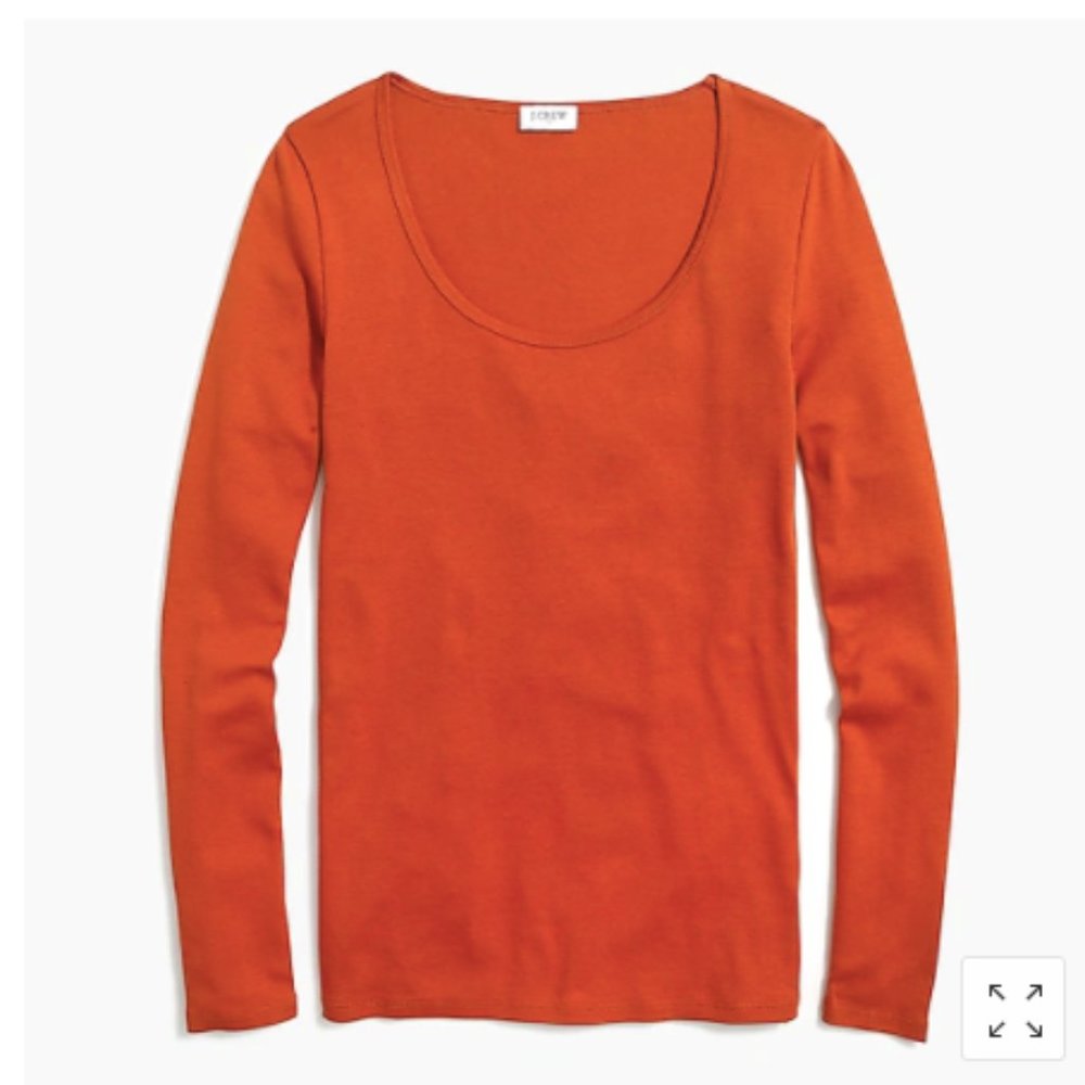 J.Crew Long-sleeve fine-rib scoopneck tee in Rust 3/$15 🎄